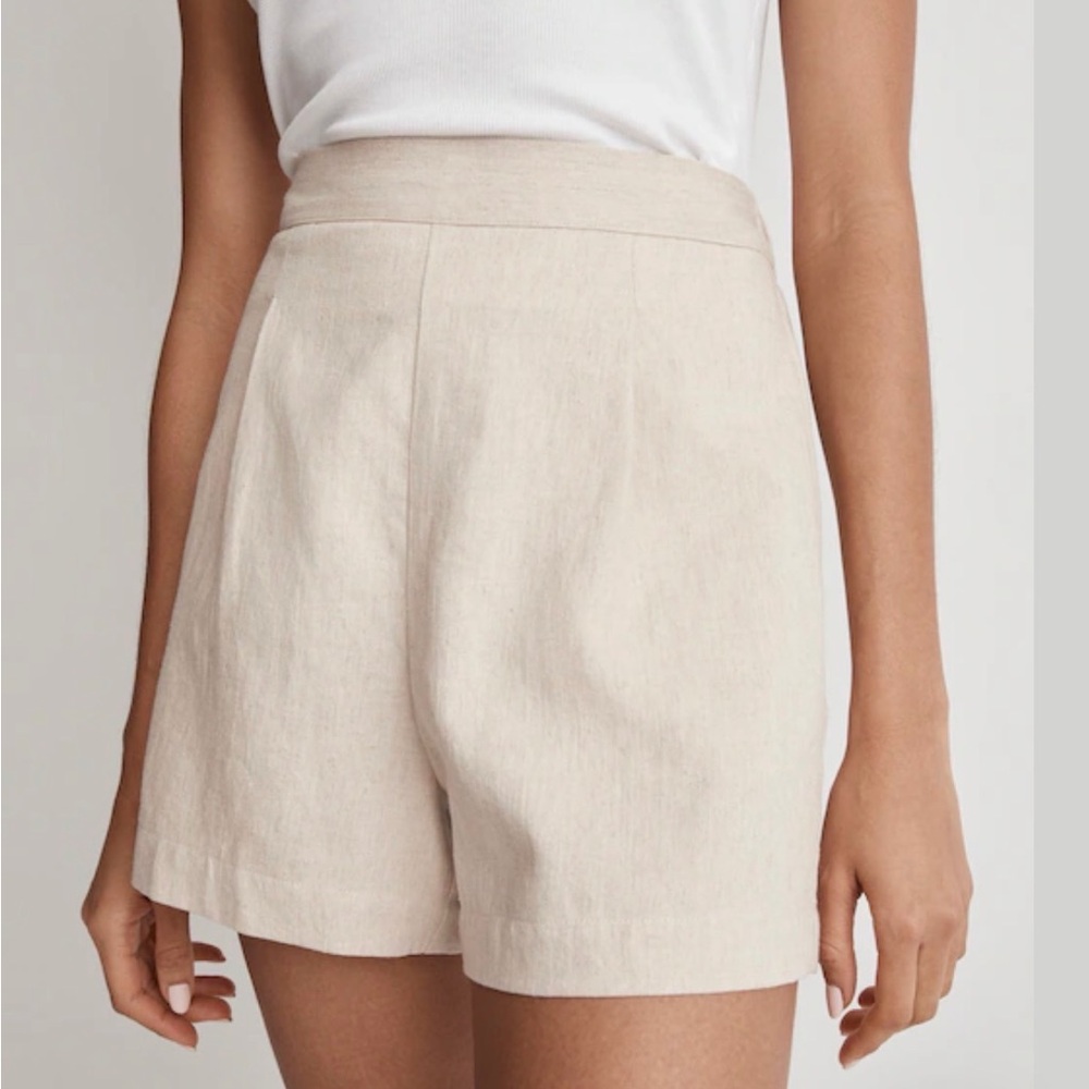 Madewell Clean Pull-On Shorts in Linen-Cotton Blend